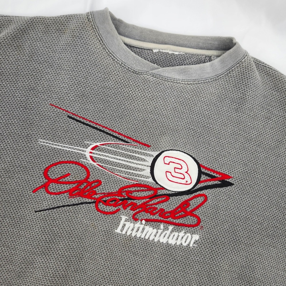 Vintage NASCAR Dale Earnhardt #3 Intimidator Sweatshirt Size XL Grey Racing